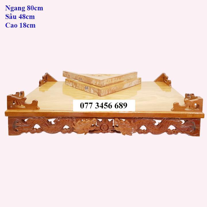 Bàn thờ treo tường gỗ căm xe mặt gõ ngang 80cm