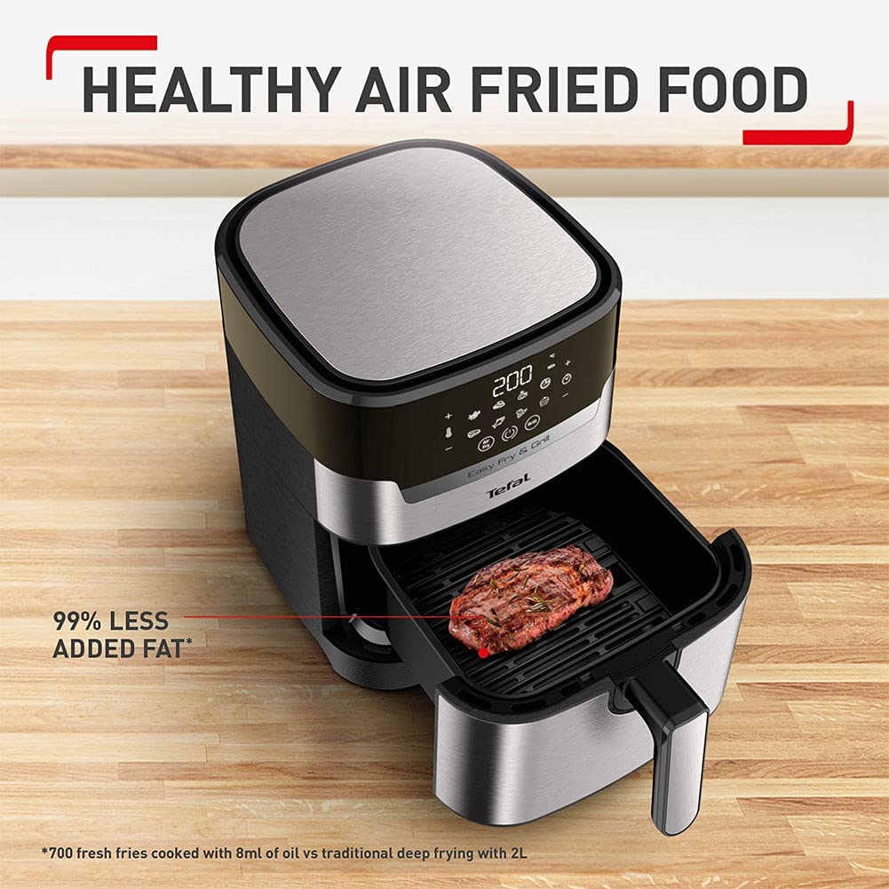 Nồi chiên không dầu Tefal EY505D - Dung tích 4.2 Lít - 8 chương trình nấu tự động - Kiểm soát nhiệt độ 80-200 độ C - Hàng chính hãng