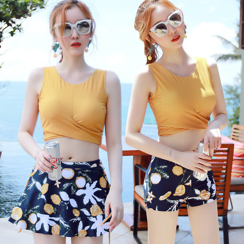 Set Đồ Bơi Kèm Chân Váy  Thiết kế 2 trong 1 – Đẹp Mê Mẩn, Kín Đáo Mà Vẫn Gợi Cảm !  ( Dưới 50 Kg )