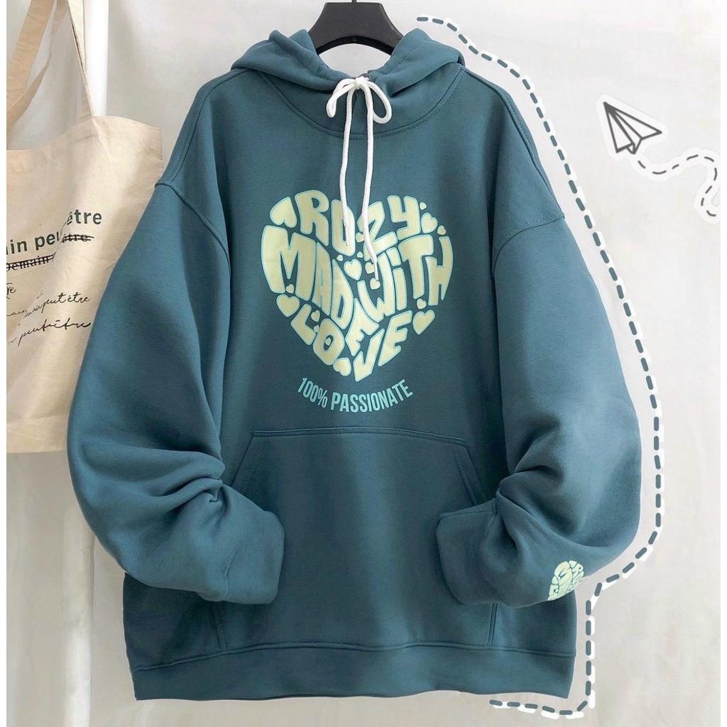 Áo hoodie nỉ ngoại in PASSIONATE phong cách trẻ trung năng động form rộng thoải mái,Áo Hoodie tay phồng chất nỉ bông form rộng thoải mái cực xinh,Áo Hoodie Unisex Form Rộng Tay Phồng Nỉ Ngoại Nam Nữ