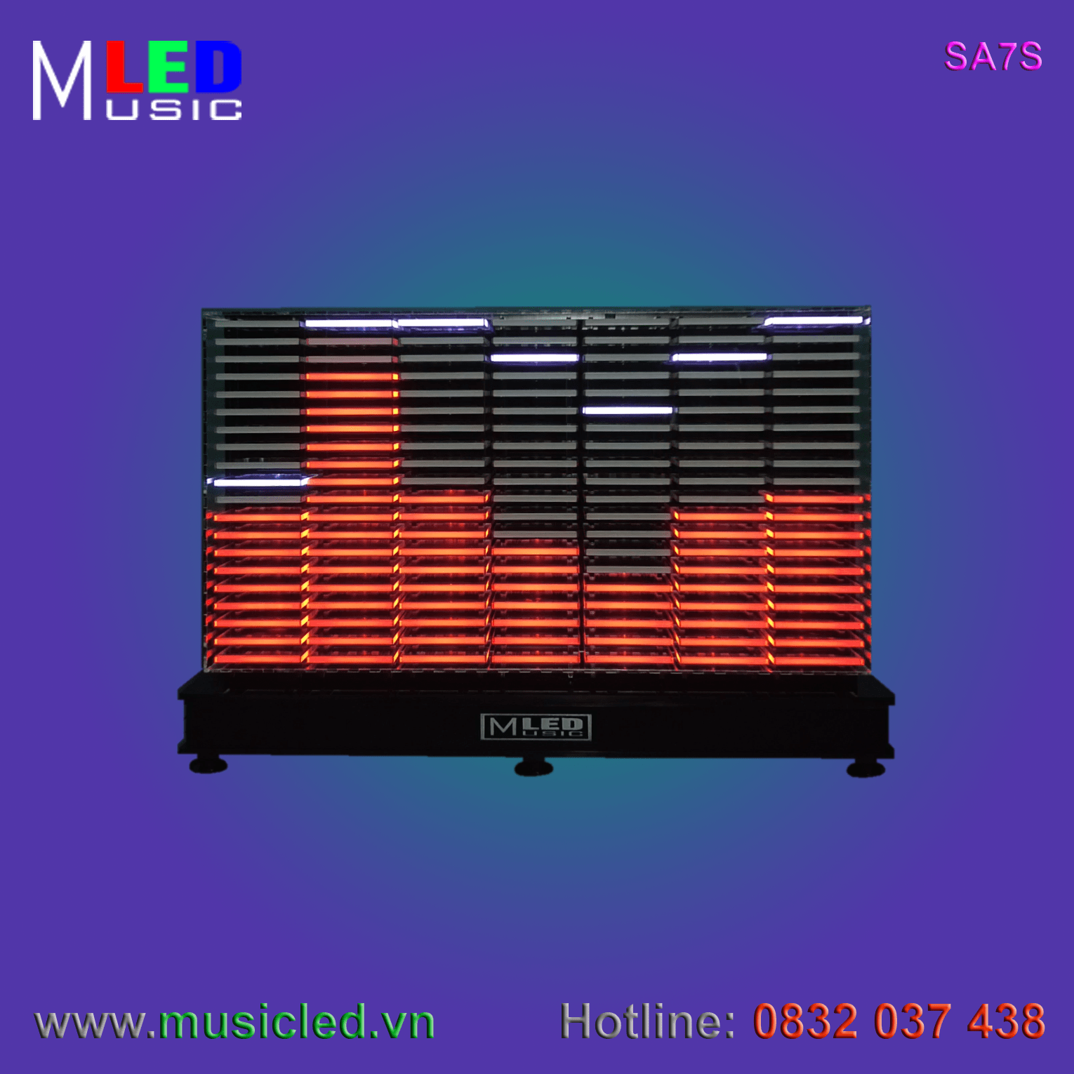 Dàn đèn Music LED nháy theo tần số nhạc 7 cột để bàn