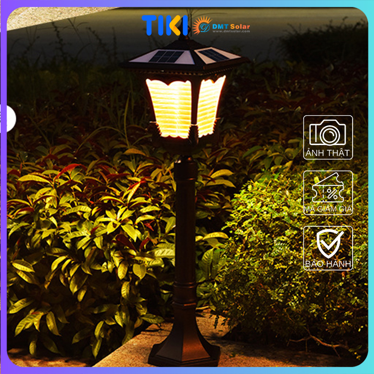Đèn trụ sân vườn cổ điển năng lượng mặt trời TS21D cao 75cm [3 màu ánh sáng]