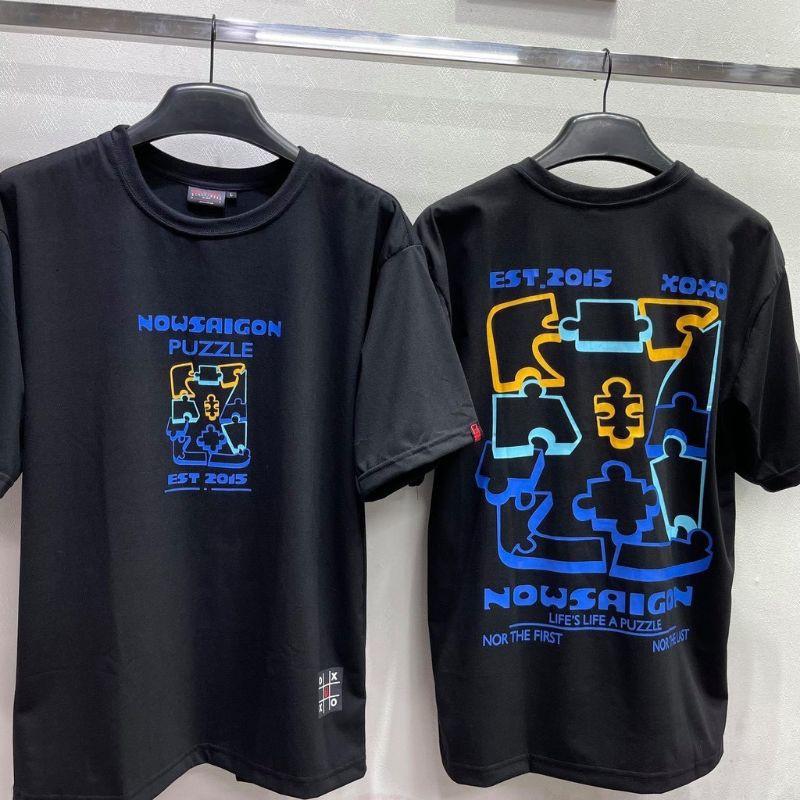 Áo thun unisex tay lỡ NOW SÀI GÒN PUZZIE TEE ||Hany shop
