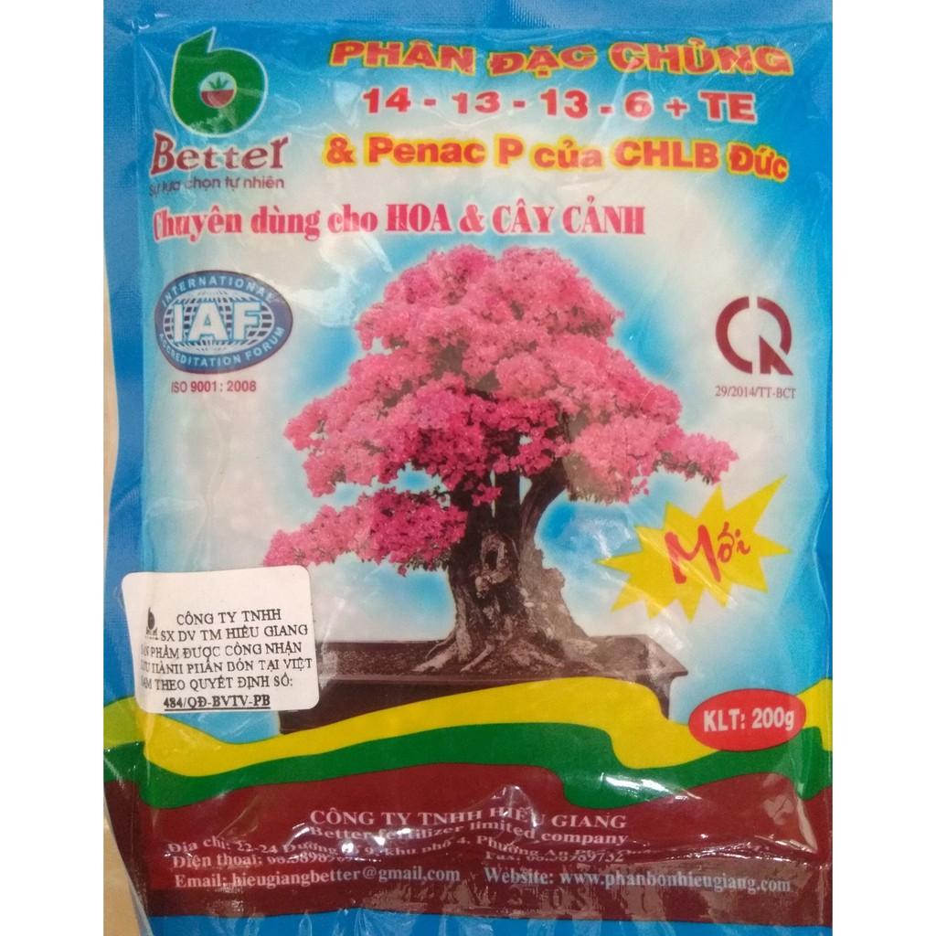 Phân chuyên dùng cho hoa và cây cảnh 14-13-13-6+TE và Penac P của CHLB Đức - gói 200 gram