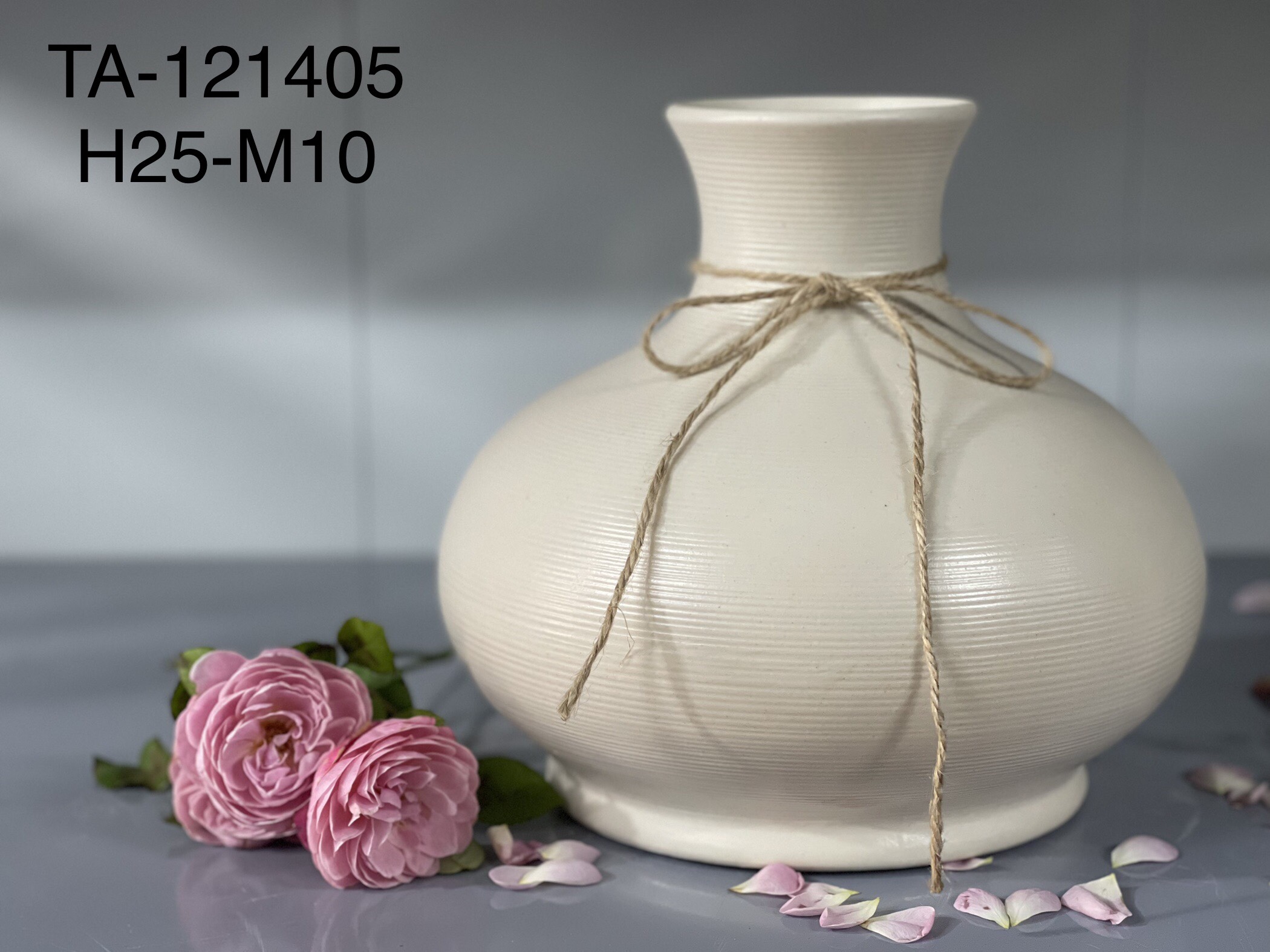 LỌ HOA VUỐT TAY SONG MEN MỘC H20 - H23