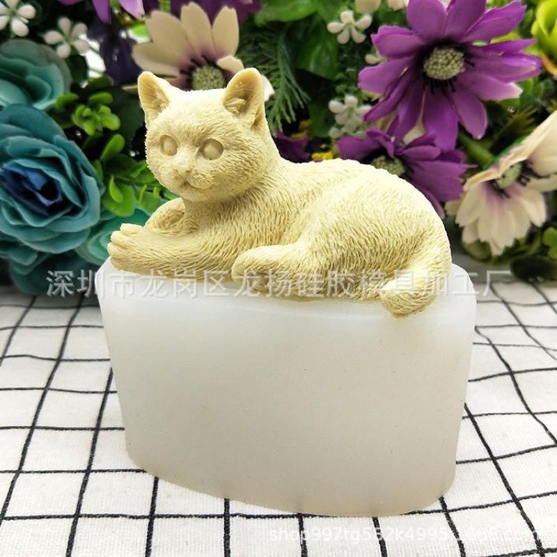 Khuôn silicon mèo nằm và mèo ngồi
