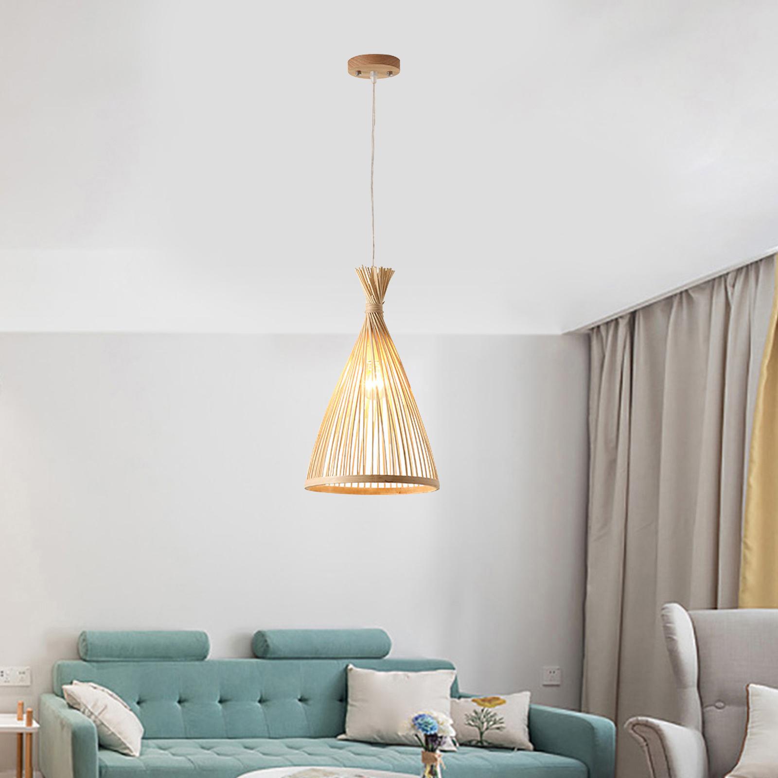 Bamboo Ceiling Pendant Light Hanging Lamp Teahouse Hotel Lighting