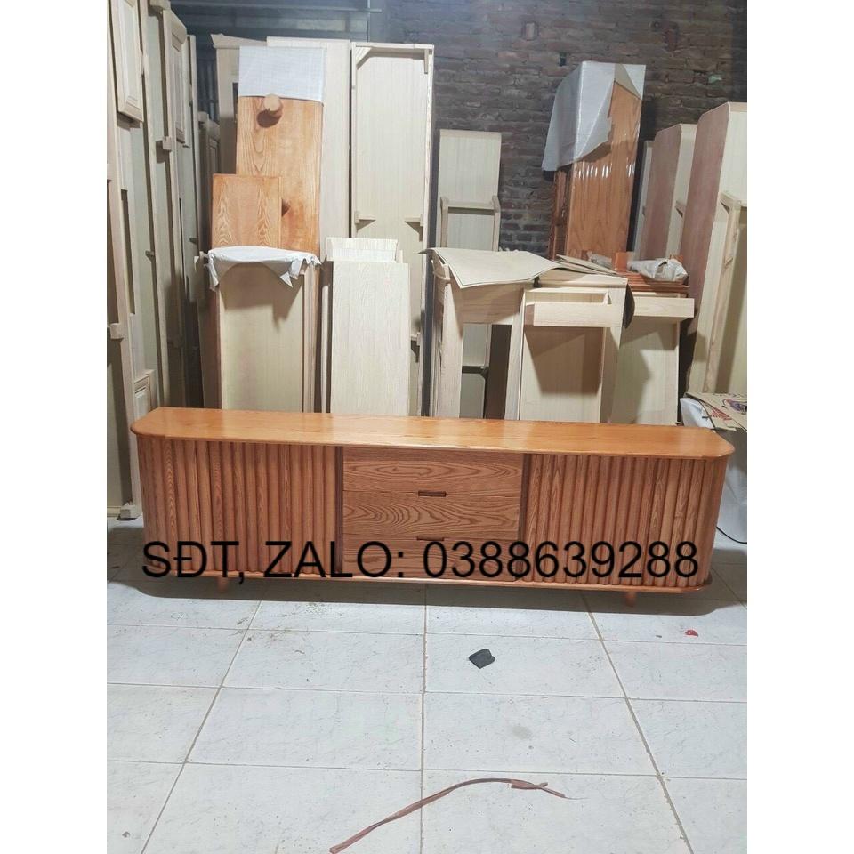 Kệ tivi gỗ sồi 2m4 giá thật