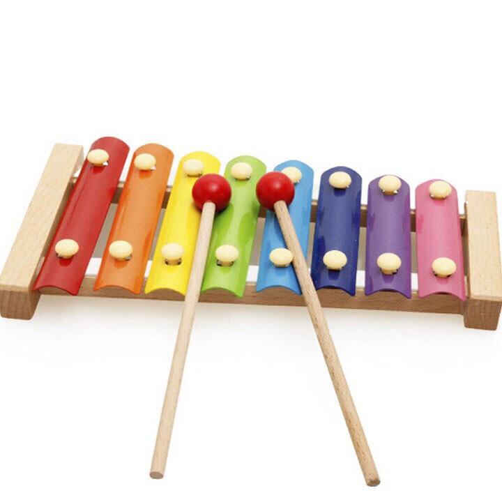 Đồ Chơi Âm Nhạc Cho Bé, Đàn Piano Xylophone 8 Thanh Bằng Gỗ Nhiều Màu Sắc