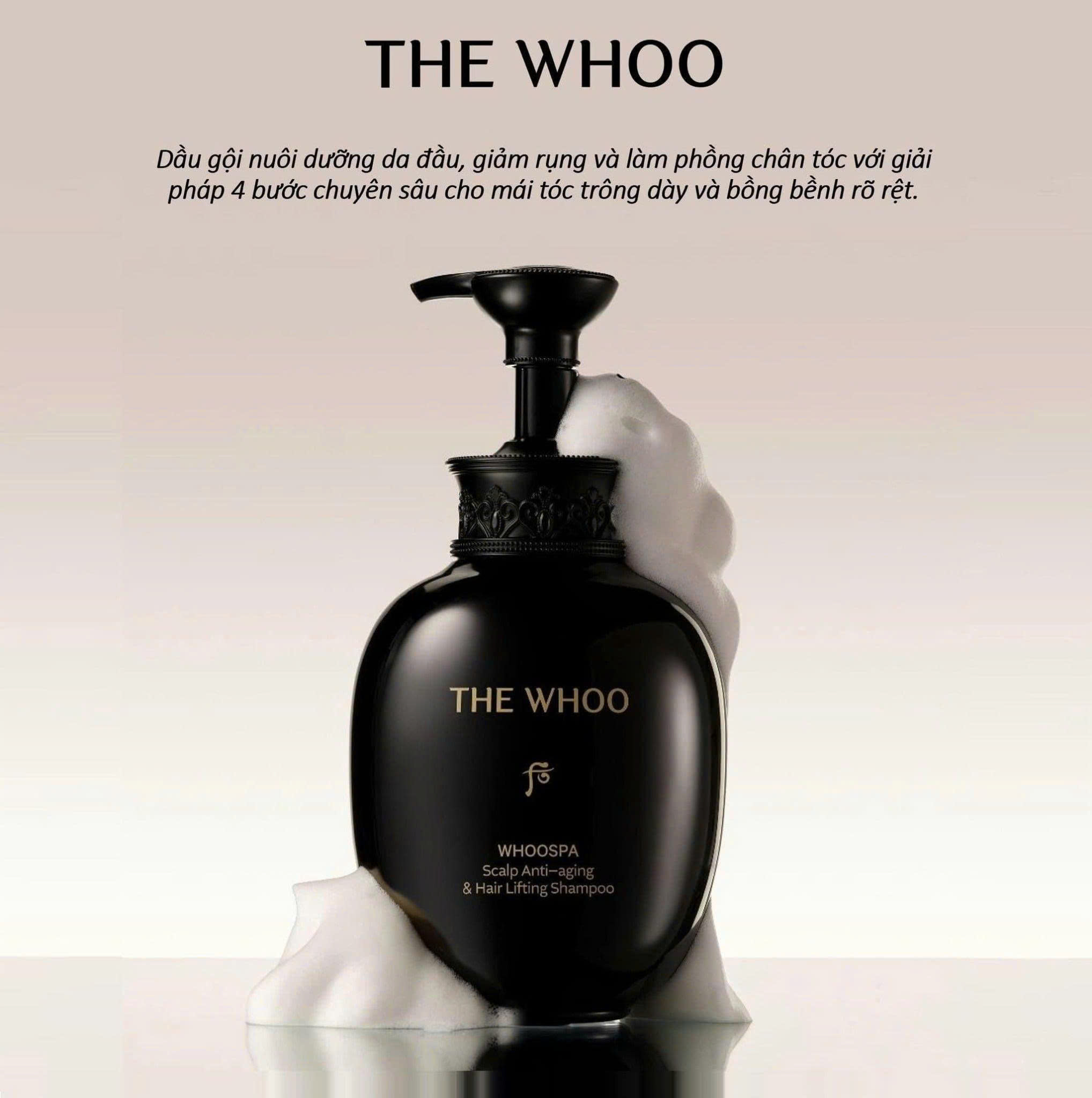 Dầu Gội Chống Lão Hóa Ngăn Ngừa Rụng Tóc THE WHOO Whoospa Scalp Anti-Aging &amp; Hair Lifting Shampoo 350ml