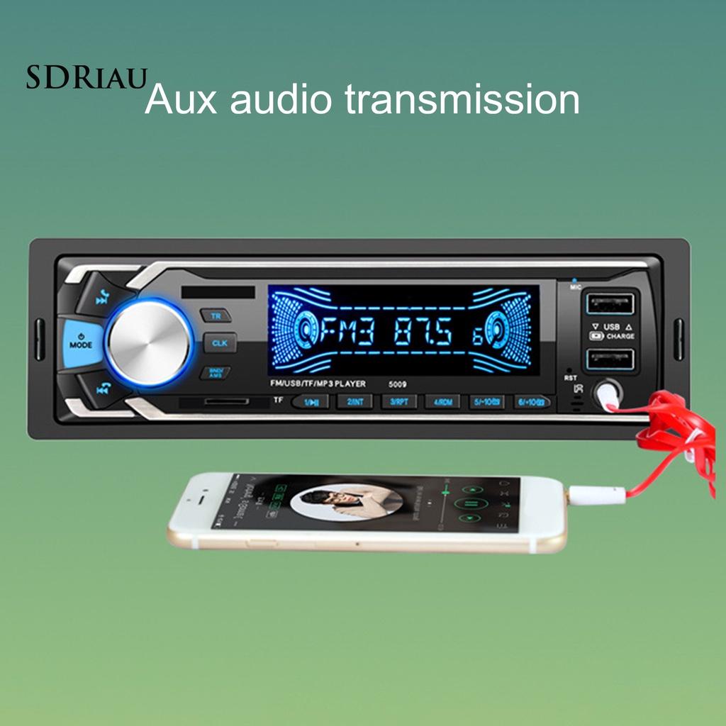 *QCDZ* 5009 12V Car MP3 Player Fast Charging Dual USB Bluetooth Speaker Colorful Radio Player for Vehicles