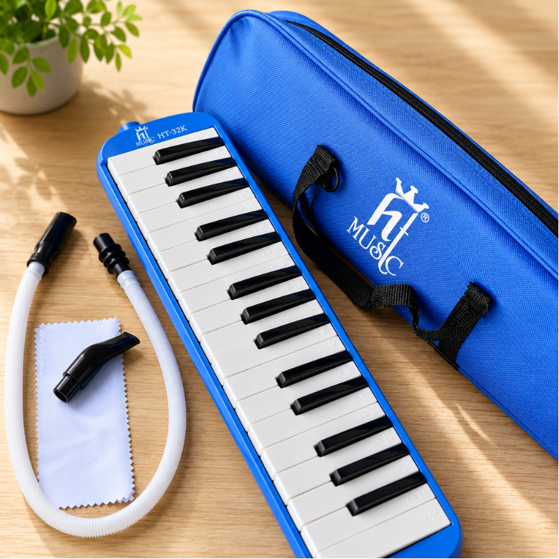 Kèn Melodion Pianica HT Music HT-32K 32 Phím Kèm Túi Đựng Ống Thổi Dài Ngắn Cho Học Sinh