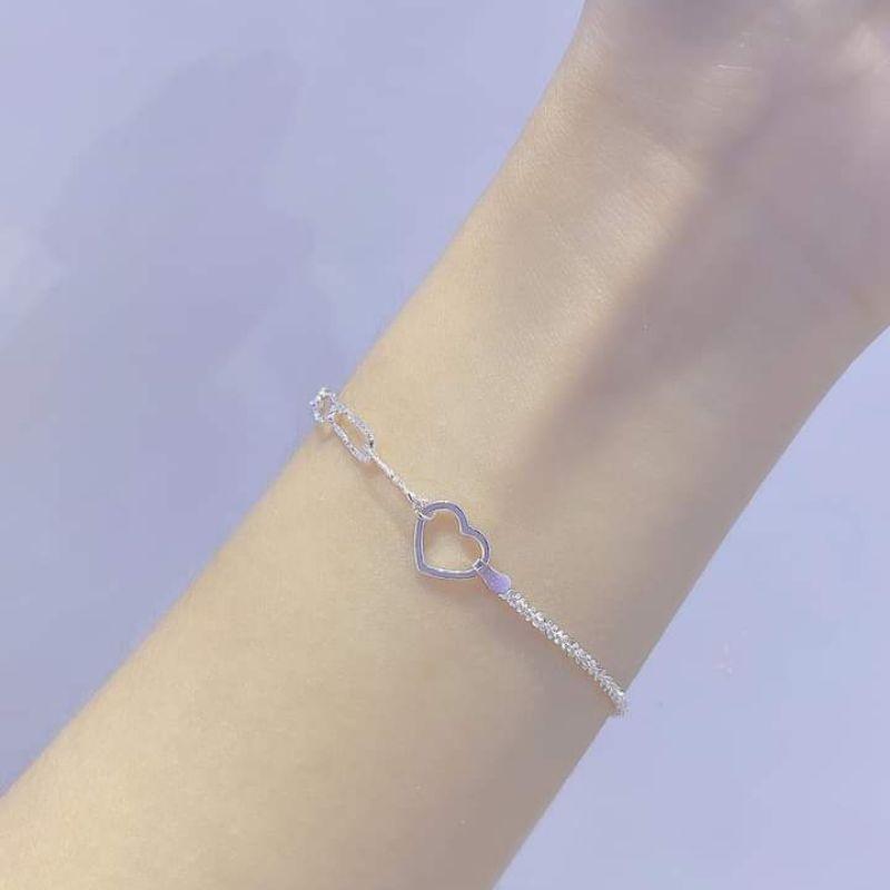 Lắc tay xù bạc phối xích  YN JEWELRY