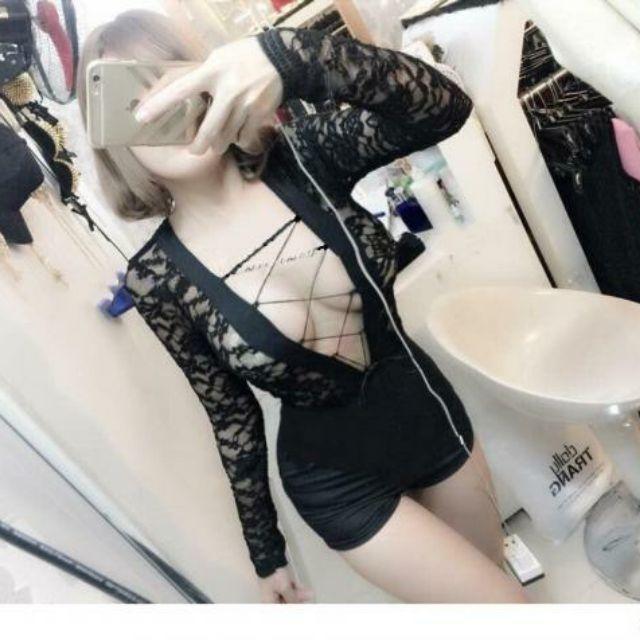 Jump ren hở ngực đan dây sexy