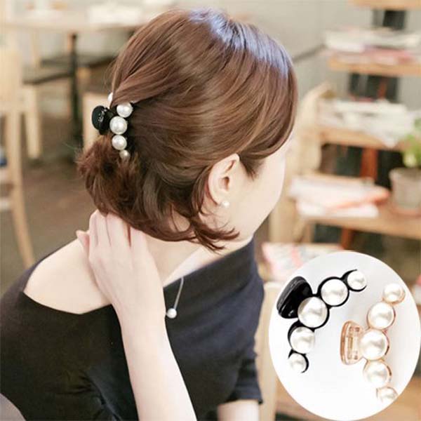 Kẹp tóc ngọc trai xinh 5 hạt rất xinh cho chị em kẹp nửa đầu