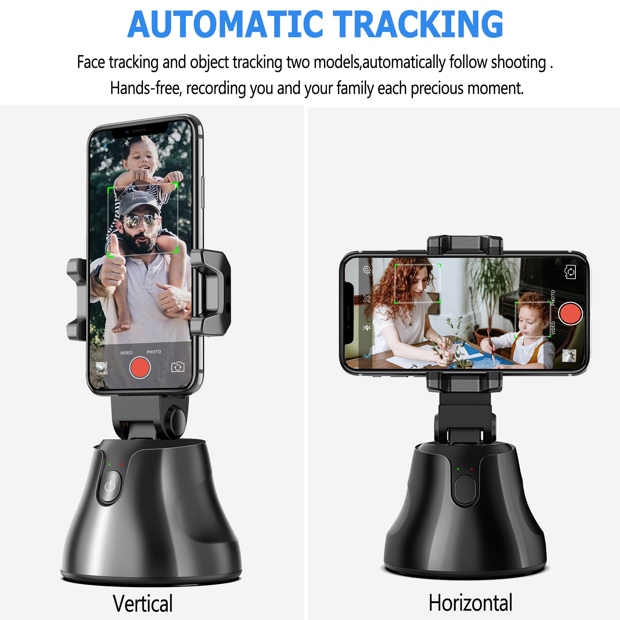 Gimbal AI kiêm giá đỡ điện thoại cảm biến thông minh quay phim chụp hình xoay 360 độ nhận diện khuôn mặt - Auto Smart Following cameraman  ( Giao màu ngẫu nhiên)