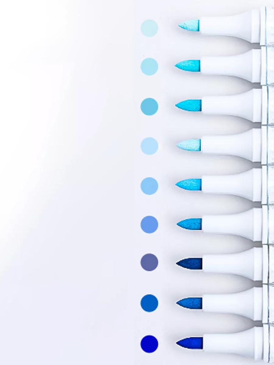 Hộp 9 Bút Màu Xanh Biển Acrylic Marker Blue Series - Languo M510-1