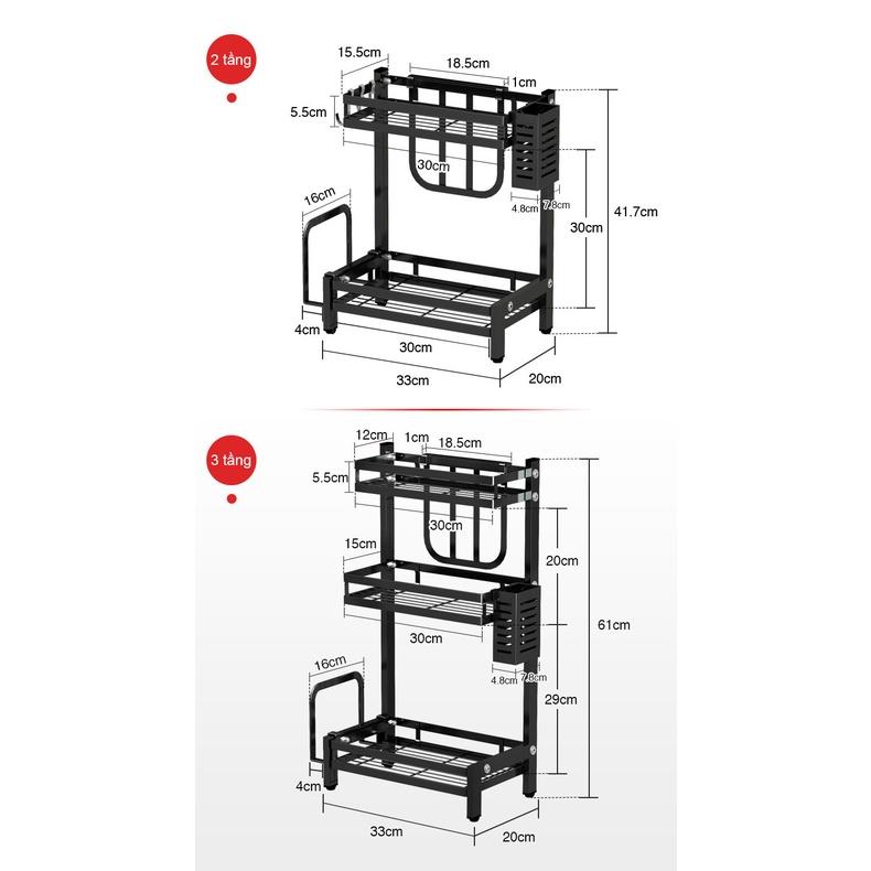 Kệ Gia Vị 3 Tầng Thông Minh Chất Liệu Sắt Hộp Cao Cấp Sơn Tĩnh Điện