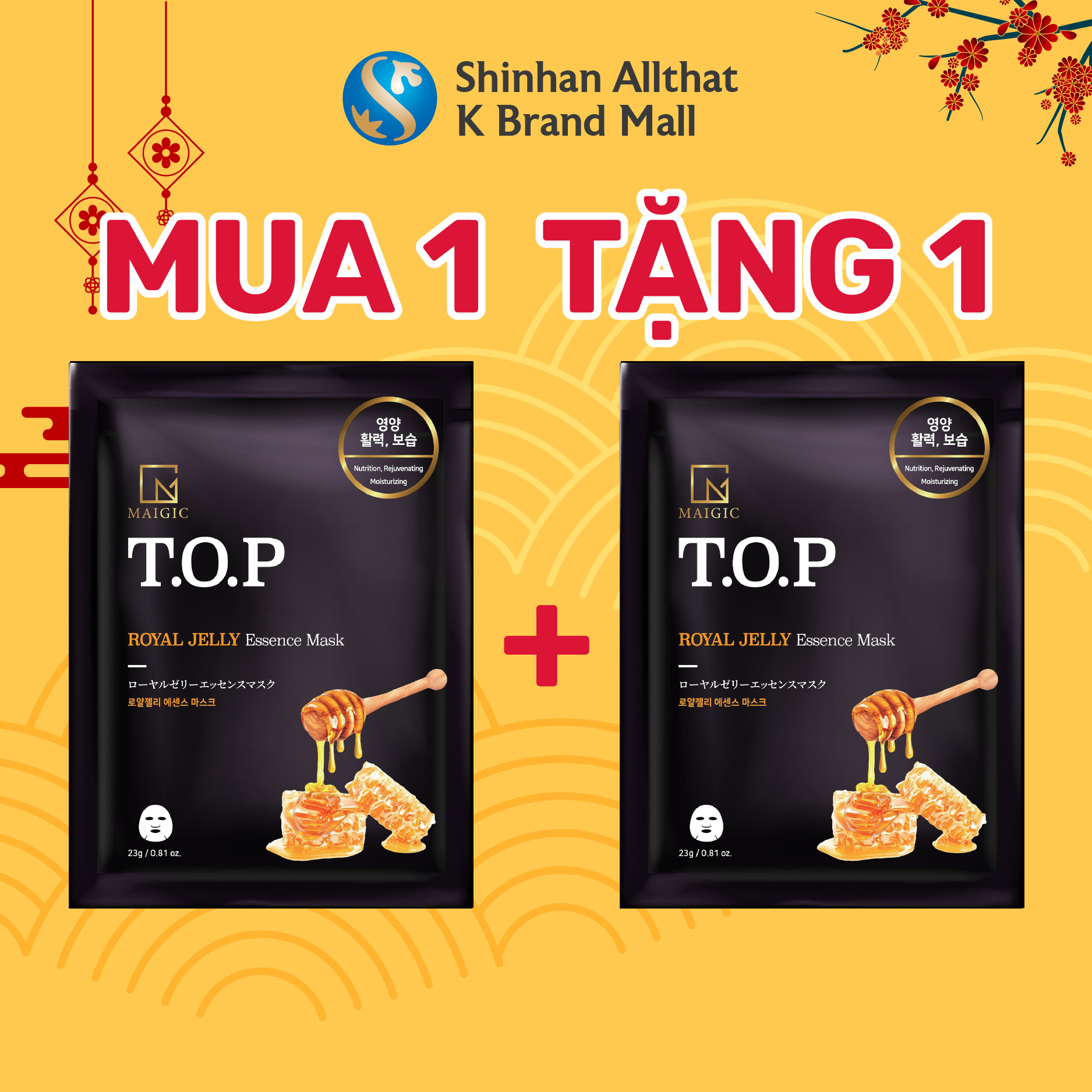 Mặt Nạ Giấy MAIGIC T.O.P ROYAL JELLY Essence Mask Chiết Xuất Sữa Ong Chúa 23g