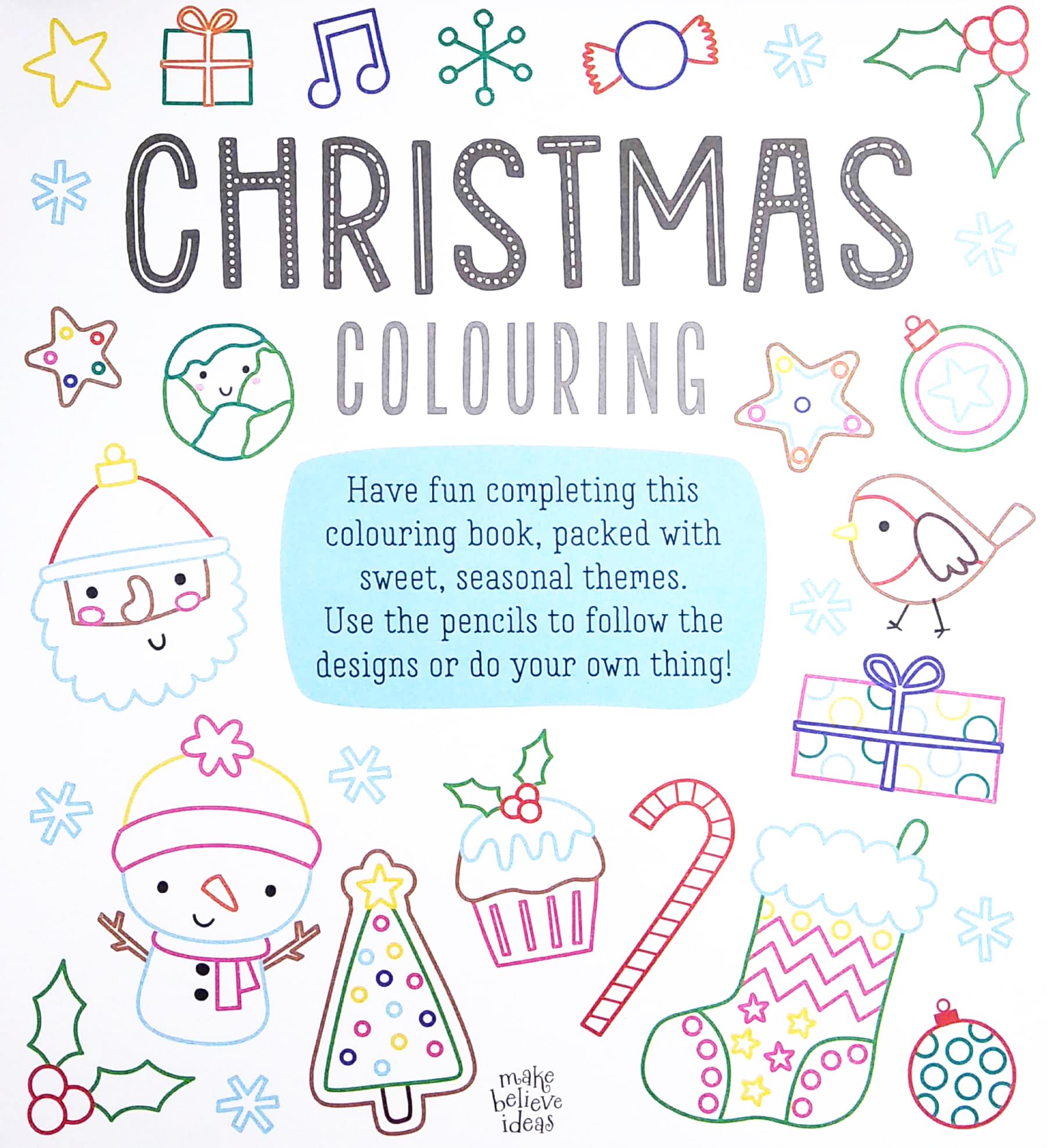 Eraser Pencil Toppers: Christmas Colouring