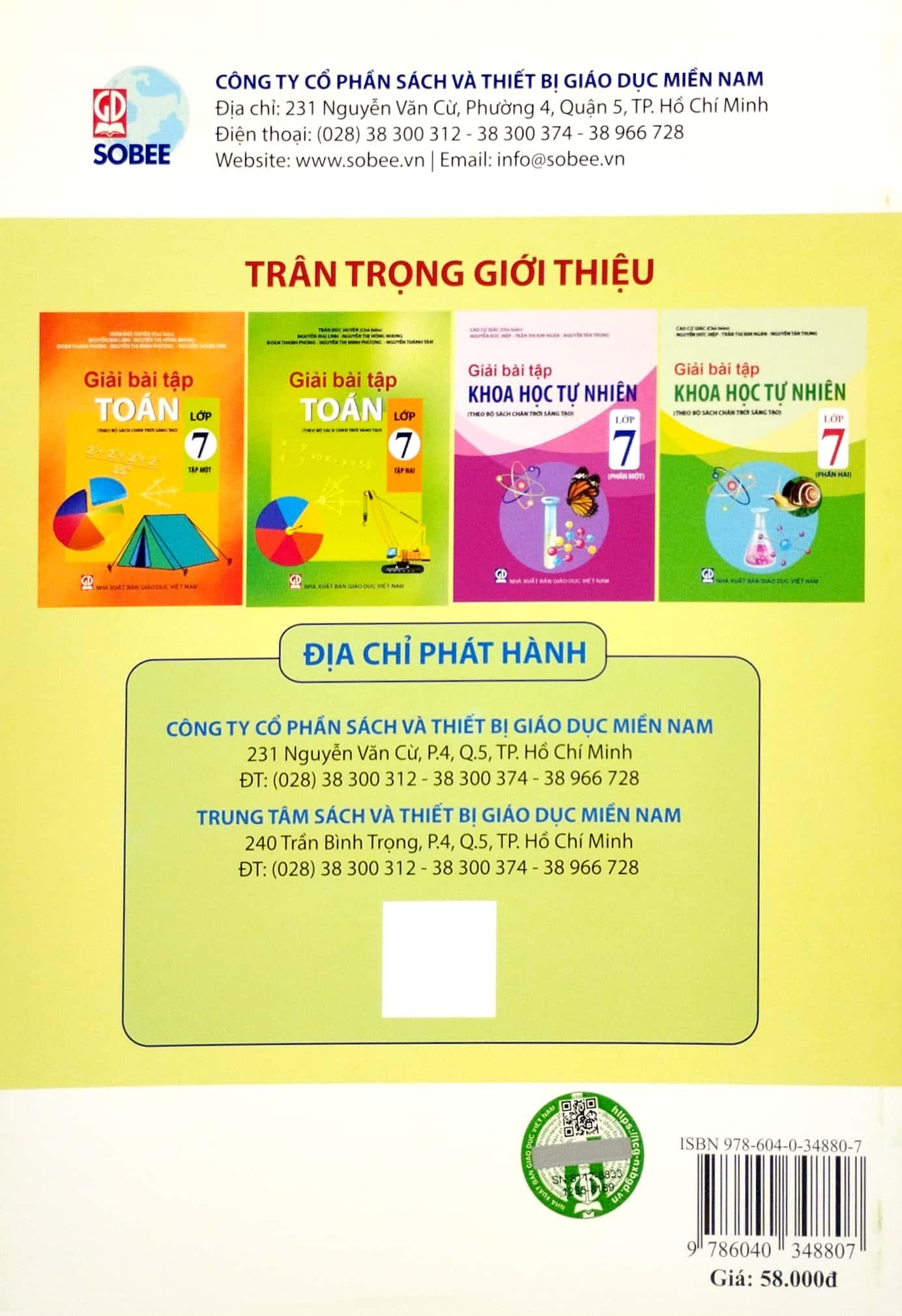 Giải Bài Tập Toán Lớp 7 - Tập 2 (Theo Bộ Sách Chân Trời Sáng Tạo)