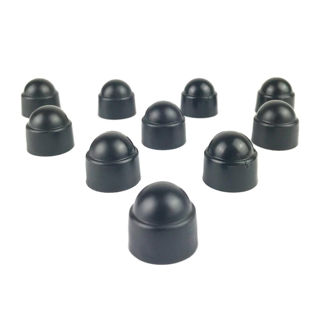 5x 10x Black Tire Wheel Screw Bolts Nut Caps Hexagonal Tyre Wheel M8