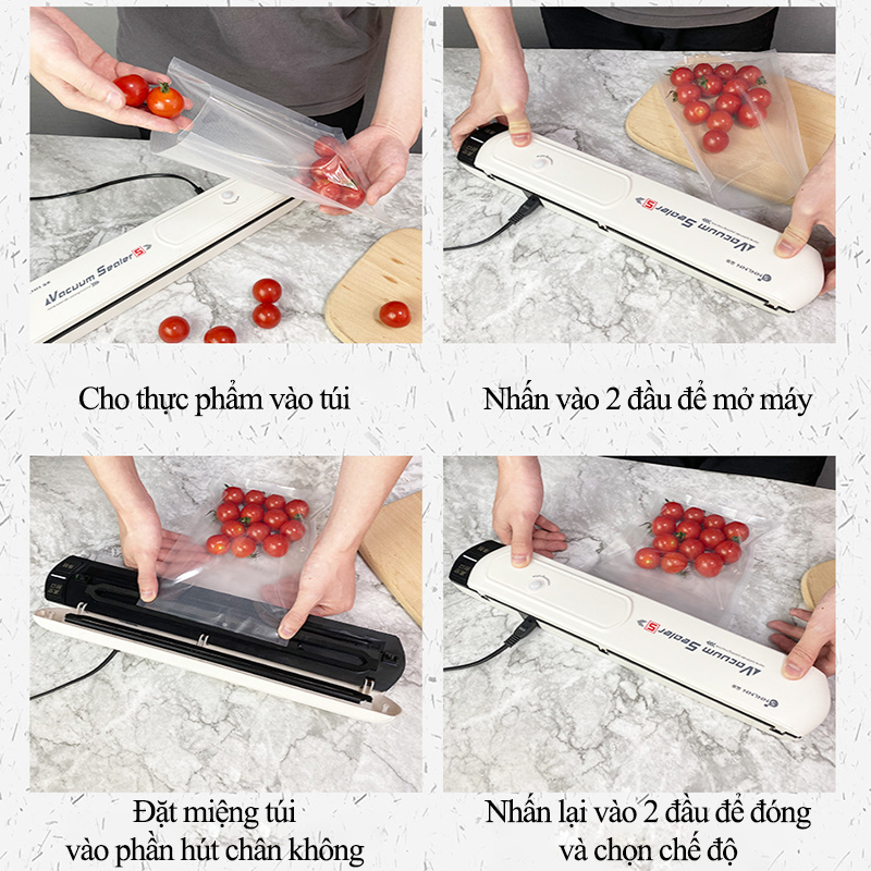 Máy Hút Chân Không Thực Phẩm Gia Đình Vacuum Sealer S Không Kén Túi Cao Cấp Máy Hàn Miệng Túi Mini Cầm Tay Lực Hút Không Khí Siêu Mạnh Giữ Môi Tường Chân Không Lý Tưởng Bảo Quản Thức Ăn Tặng 10 Túi Hút Chân Không - ML043