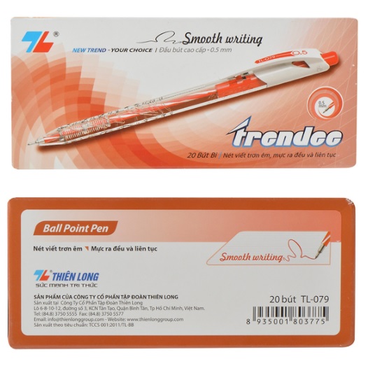Hộp 20 Bút Bi Thiên Long Tl - 079 Treedee - Màu Đỏ