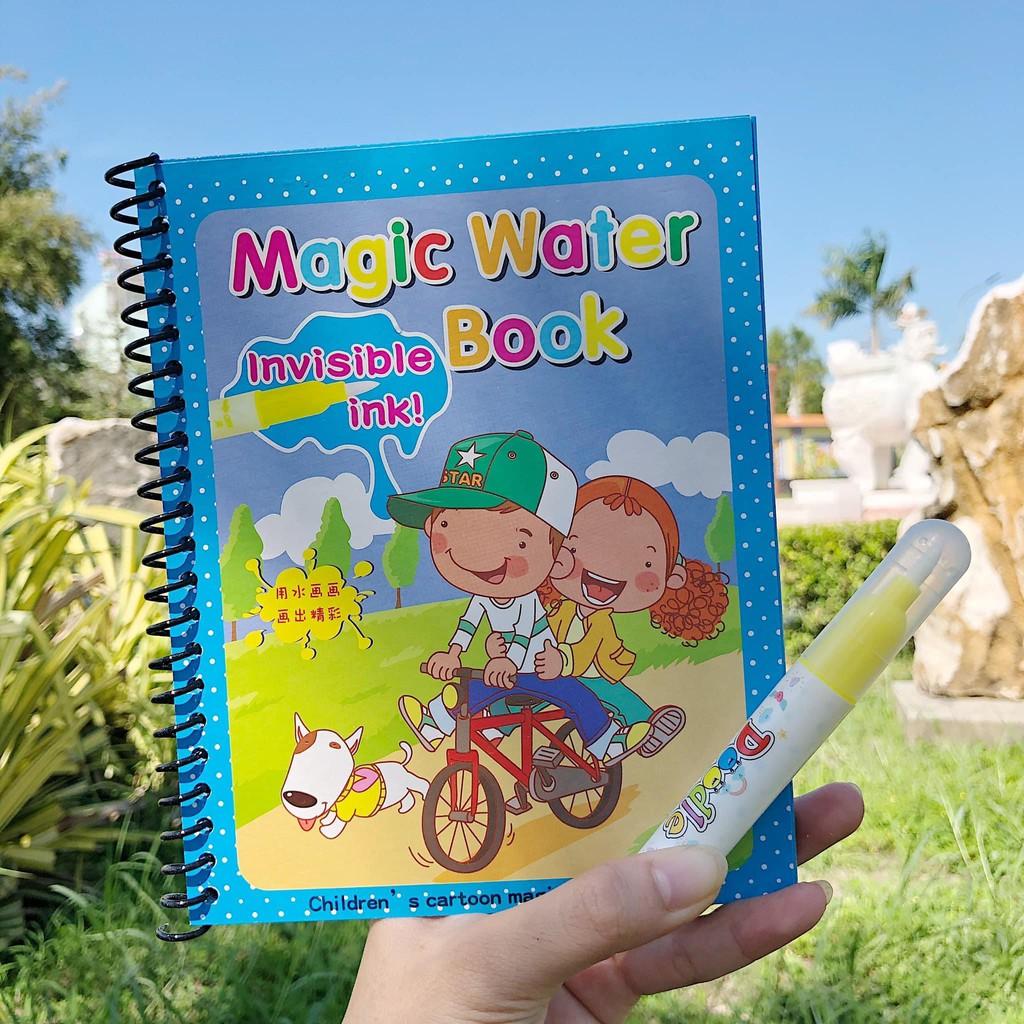 Xổ lo xo sách tô màu nước ma thuật Magic Water Book - Sách sử dụng nhiều lần