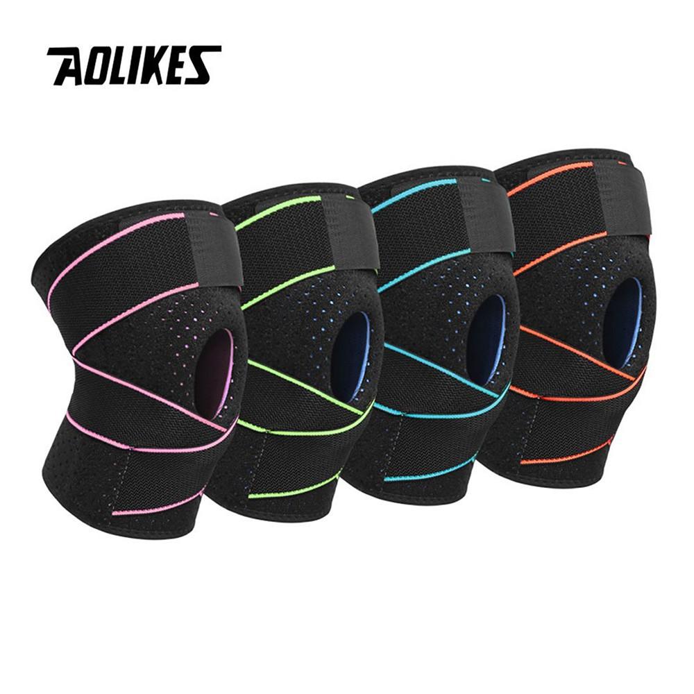 Bó gối tập Gym - bảo vệ gối thể thao Aolikes có lò xo trợ lực