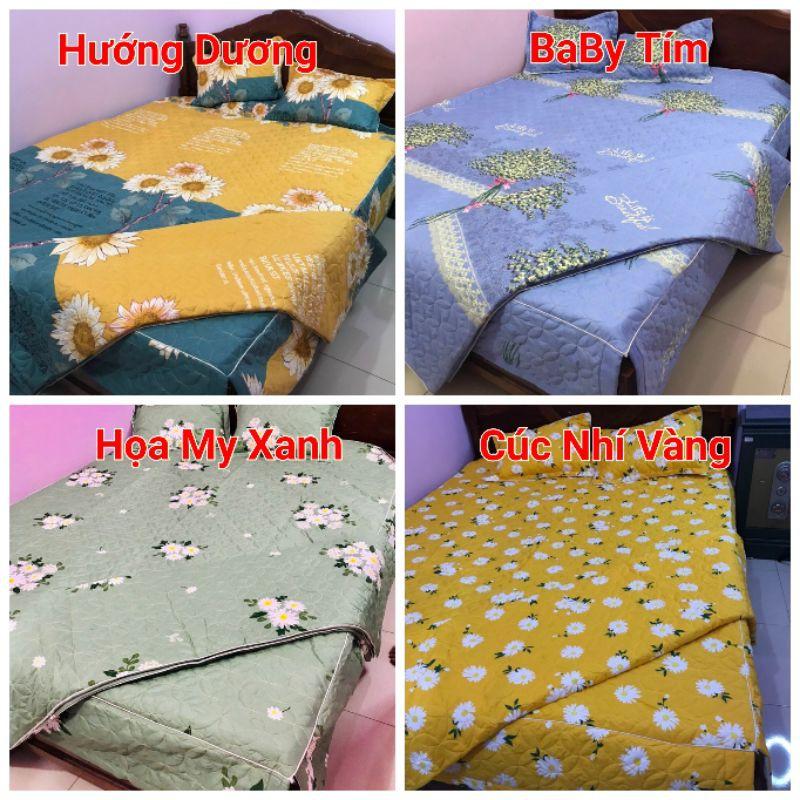 Bộ Trần Bông Chăn Ga Phủ 5 Món Chọn Mẫu. Cotton Poly Hàng Việt Nam Sản Xuất