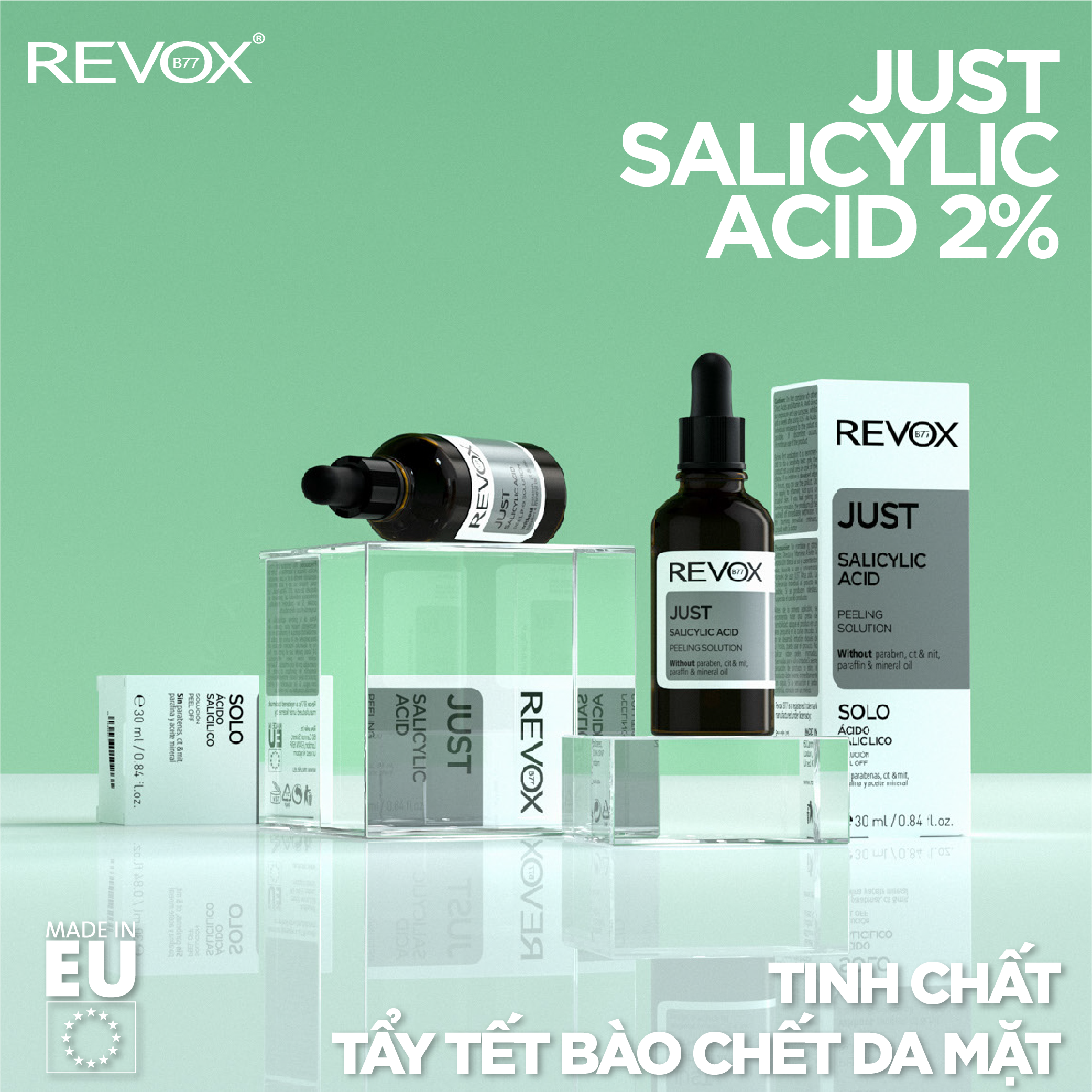 Tinh chất tẩy tết bào chết cho da mặt Revox B77 Just - Salicylic Acid 2% - 30ml