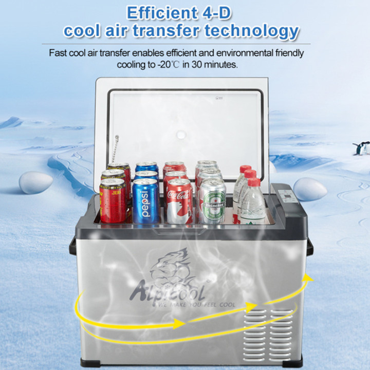 Tủ lạnh mini dùng trong nhà và trên ô tô nhãn hiệu Alpicool C25 dung tích 25 lít công suất 45W - Hàng Nhập Khẩu