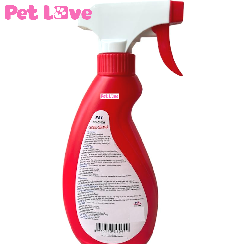 Fay No Chew ngăn chó mèo cắn phá đồ đạc (chai 300ml)