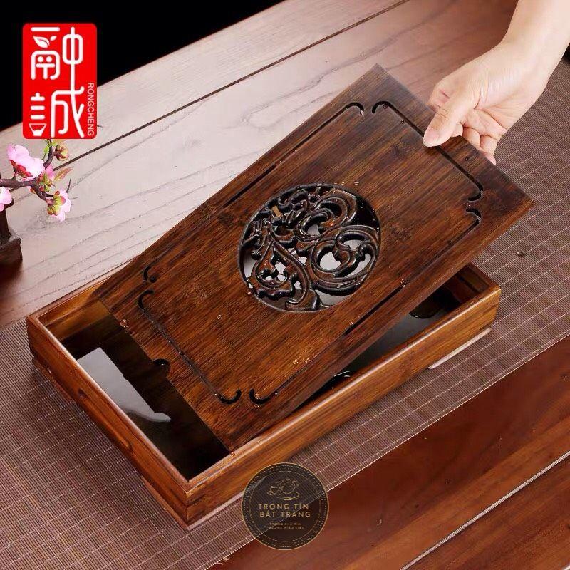 Khay Trà Tre Cao Cấp Chữ Nhật Trung Kích Thước 34*22*6 KT 11.2