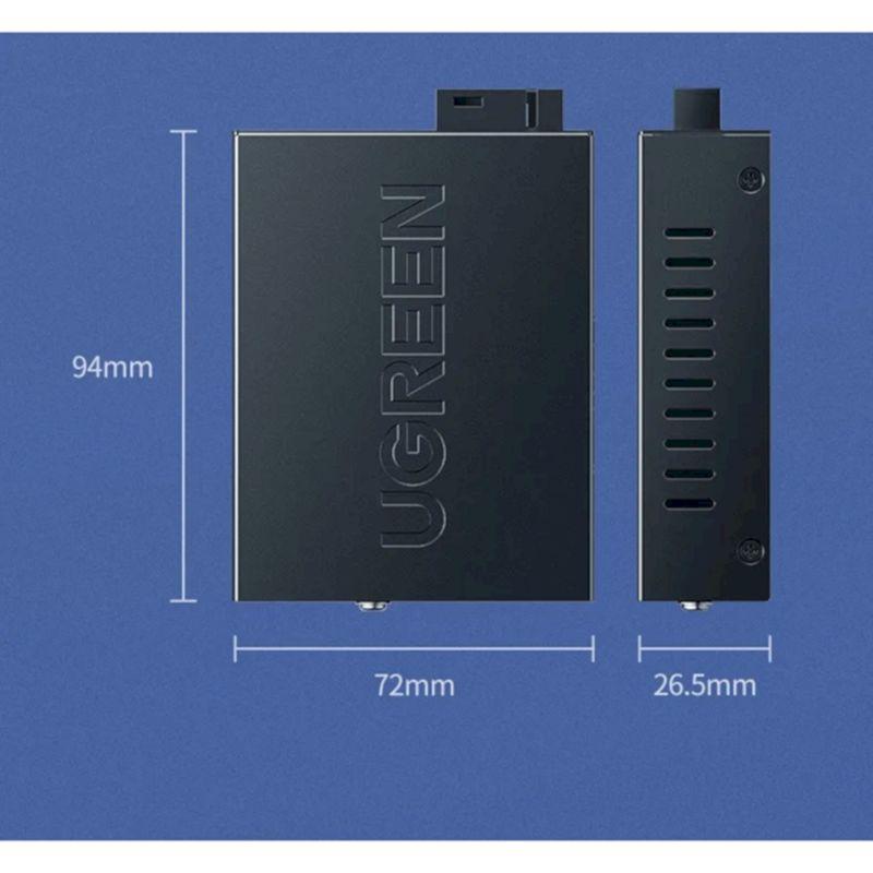 Ugreen UG80120CM330TK 100M / Gigabit Bộ chuyển đổi Cáp Mạng Sợi Quang chuẩn SC sang Cáp Mạng Lan RJ45 - HÀNG CHÍNH HÃNG