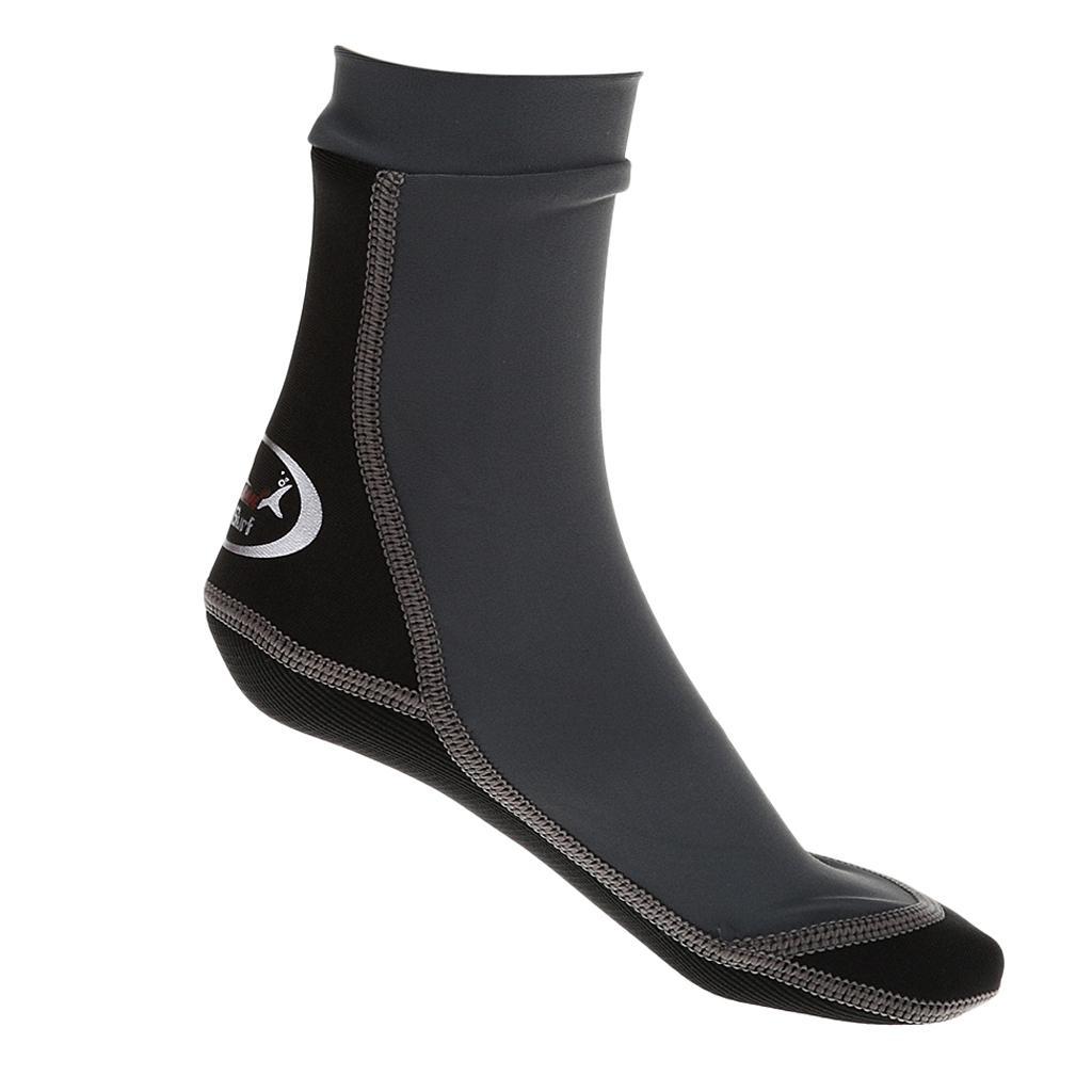 5x1.5mm Diving Socks Swimming Snorkeling Shoes Neoprene Surfing Boots XL Gray