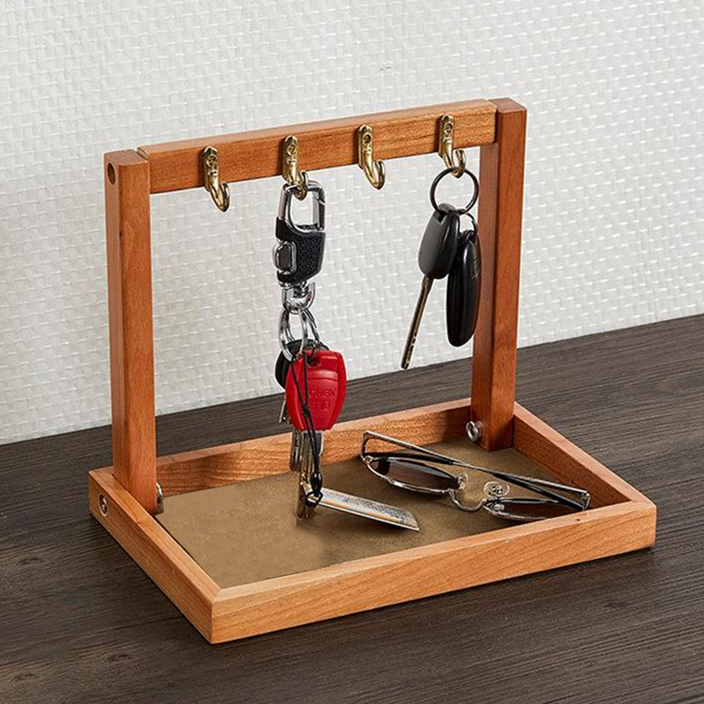 Mail Sorter Desktop Mail &amp; Key Holder Organizer with Key Hooks 228x150x260mm