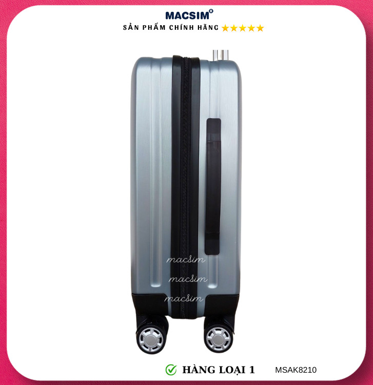Vali cao cấp Macsim Aksen hàng loại 1 MSAK8210 cỡ 20inch- màu bạc