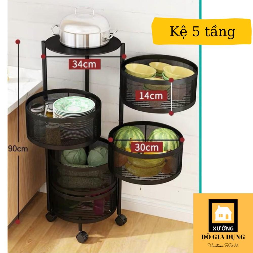 Kệ đa năng đựng rau củ quả và đồ gia dụng, di chuyển xoay 360*, dễ dàng lắp đặt, chất liệu thép không gỉ