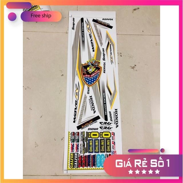 Tem rời dành cho wave 2016 dán xe trắng