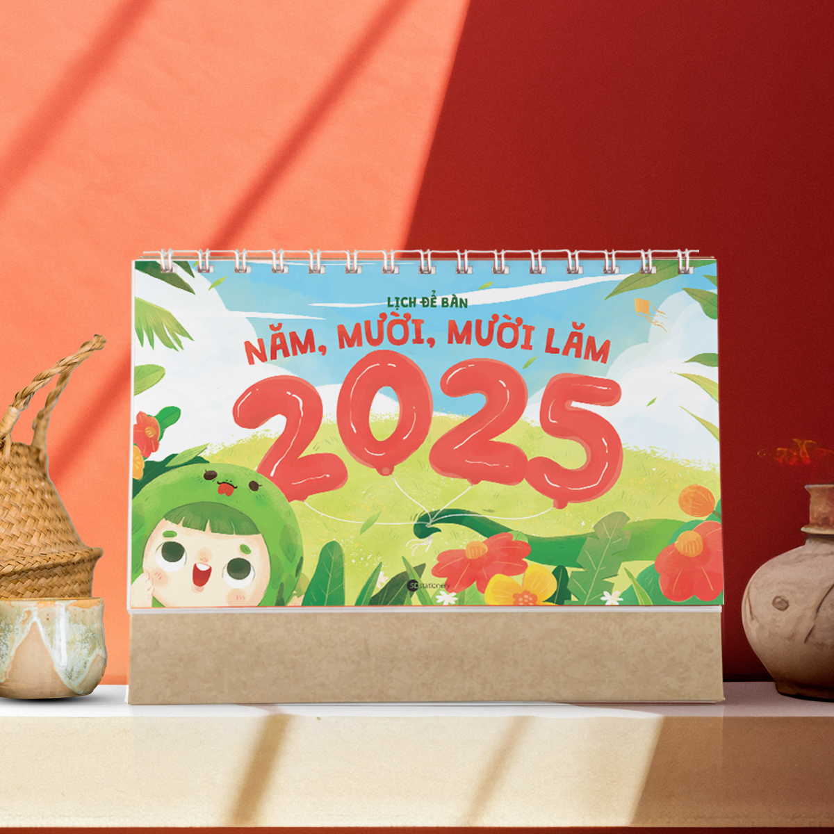Lịch để bàn 2025 “Năm, Mười, Mười Lăm, 2025” SDstationery, trò chơi dân gian, trở về tuổi thơ, dễ thương vui nhộn