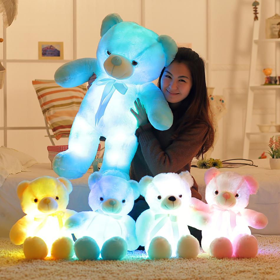 50Cm Sáng Tạo Sáng Đèn LED Gấu Bông Thú Nhồi Bông Sang Trọng Đồ Chơi Nhiều Màu Sắc Phát Sáng Giáng Sinh Quà Tặng Cho Trẻ Em Gối