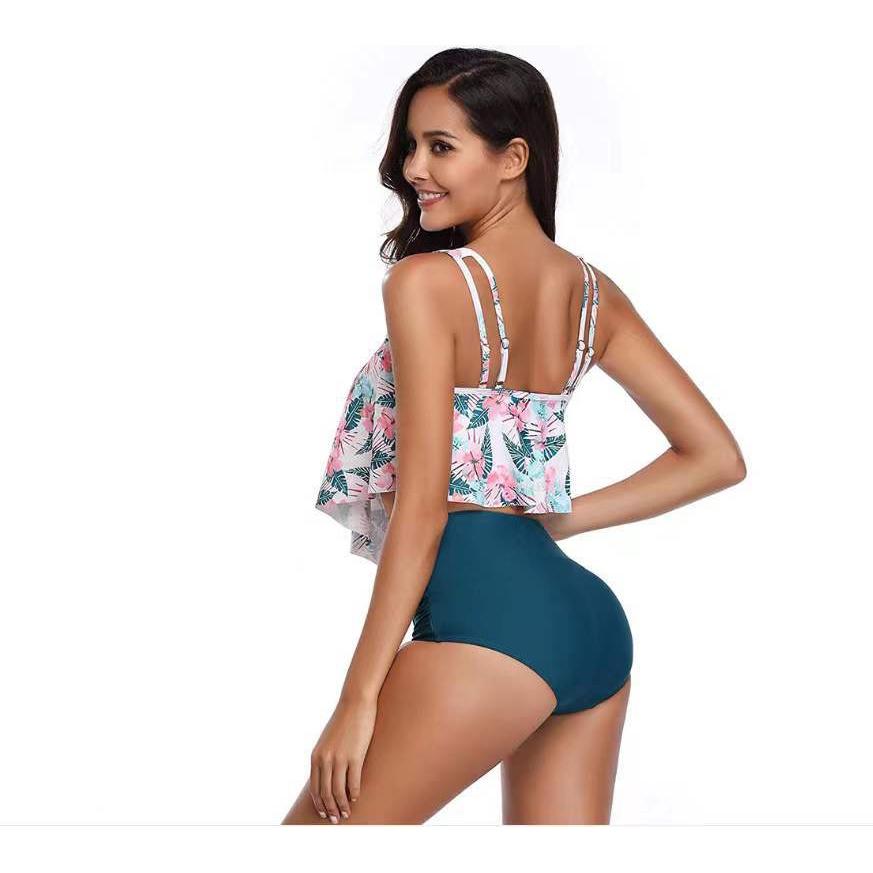Bộ Đồ Bơi Bikini Lưng Cao Có Mút Đệm Ngực Phong Cách Âu Mỹ Quyến Rũ#Y21