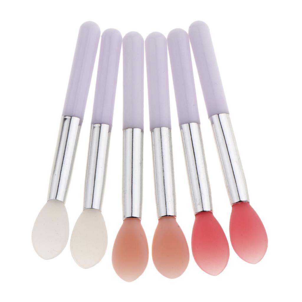 6 Pieces Soft Silicone Makeup Brushes Set Lip Cream Balm Oil Cosmetic Tools