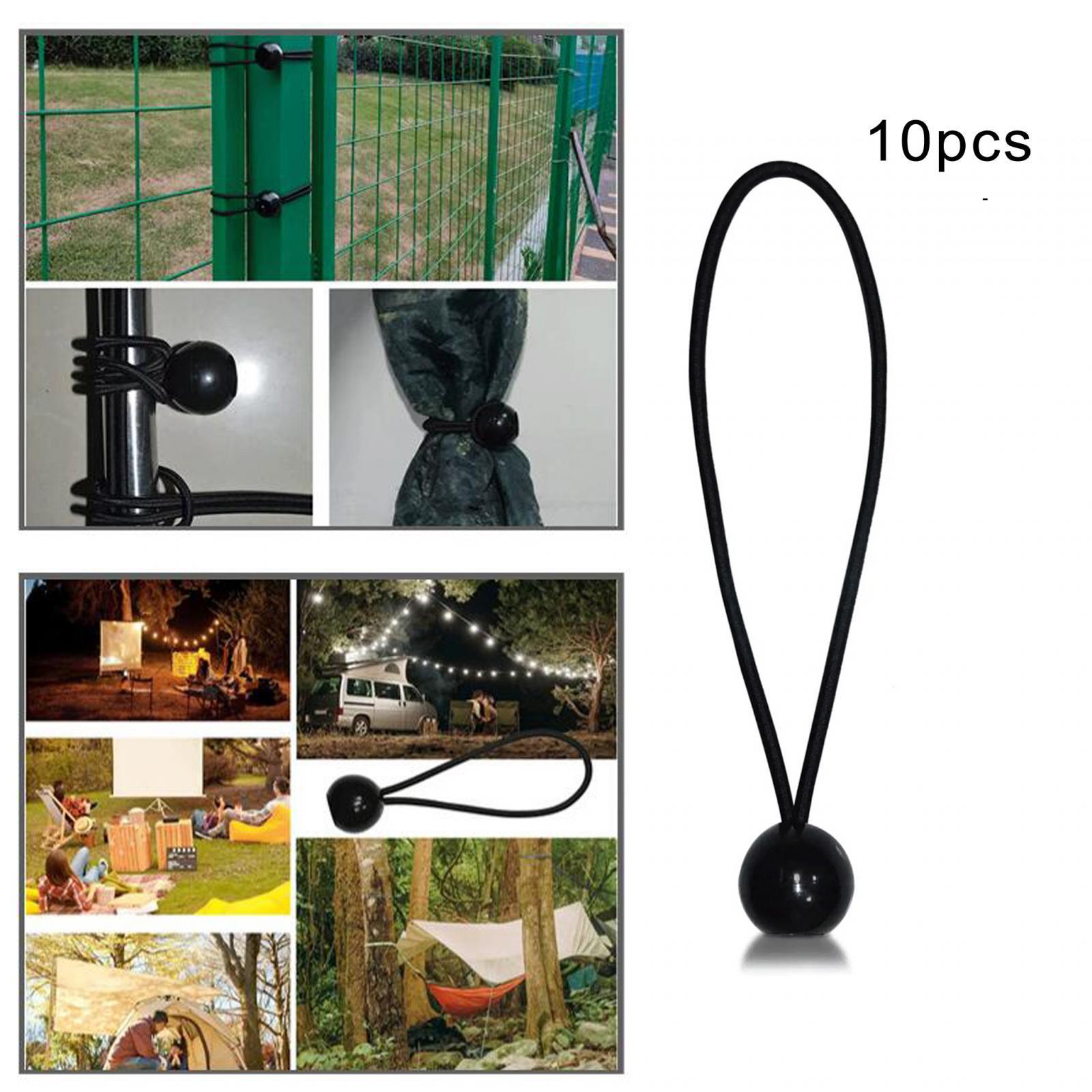 10 Pieces 6 inch Ball Bungee Cords Outdoor Bungee Cord with Balls, Tie Down, Heavy Duty for Shelter Tent Poles Canopy