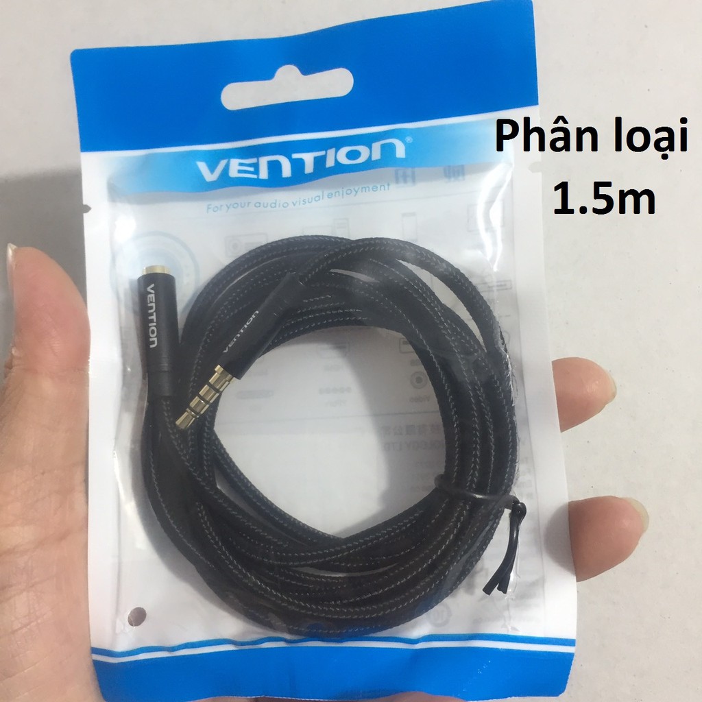 Cáp nối dài 3.5mm hỗ trợ mic Vention BHB / BHC - Hàng chính hãng