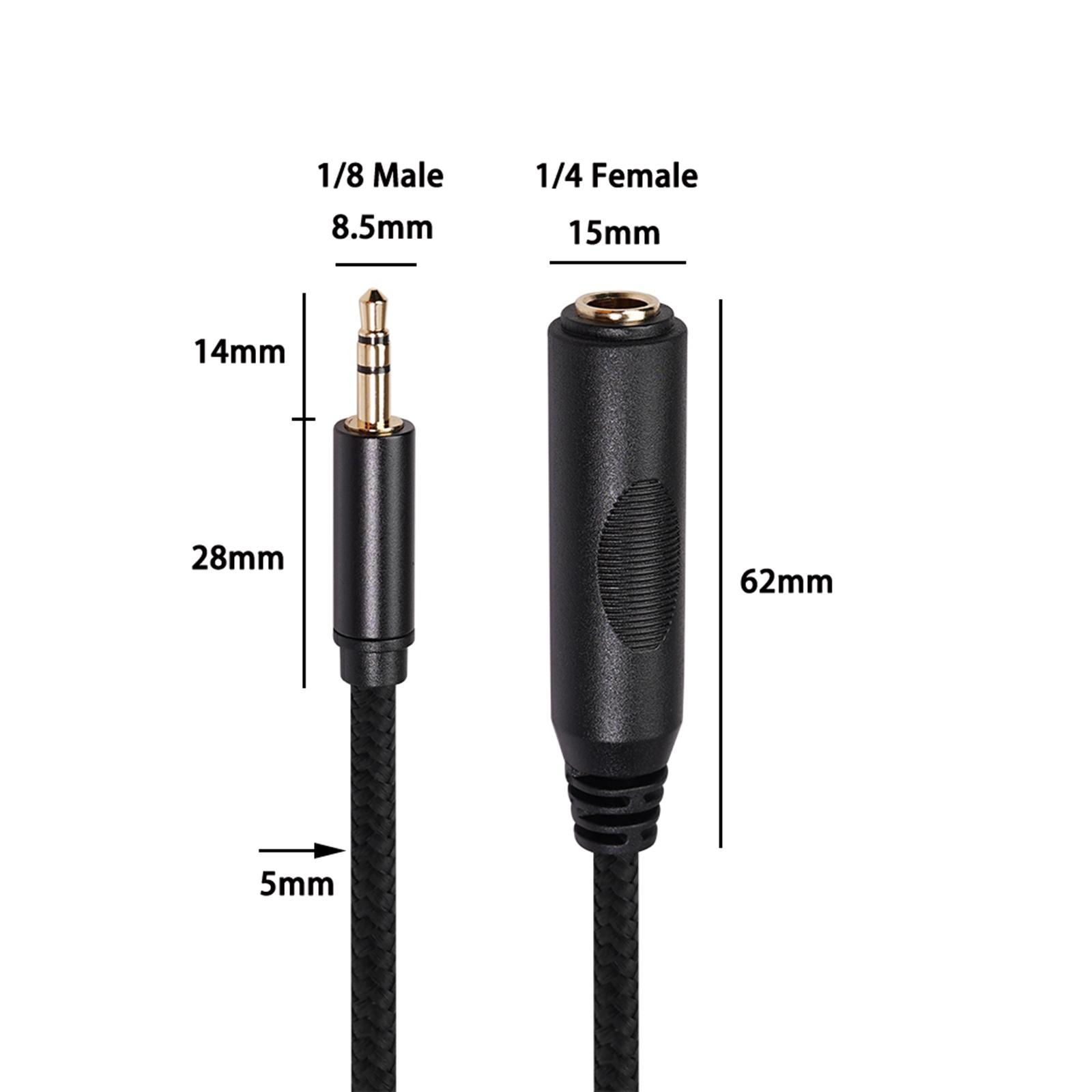 3.5mm Male to 6.35mm Female Stereo Audio Jack Pure Copper Adapter 0.3 meter