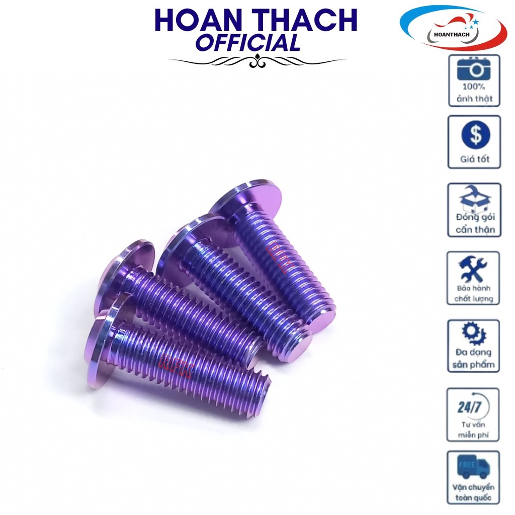 Ốc Gr5 8L25 Đầu Dù Mỏng Tím Dùng cho nhiều dòng xe  SP007918 (giá 1 con)