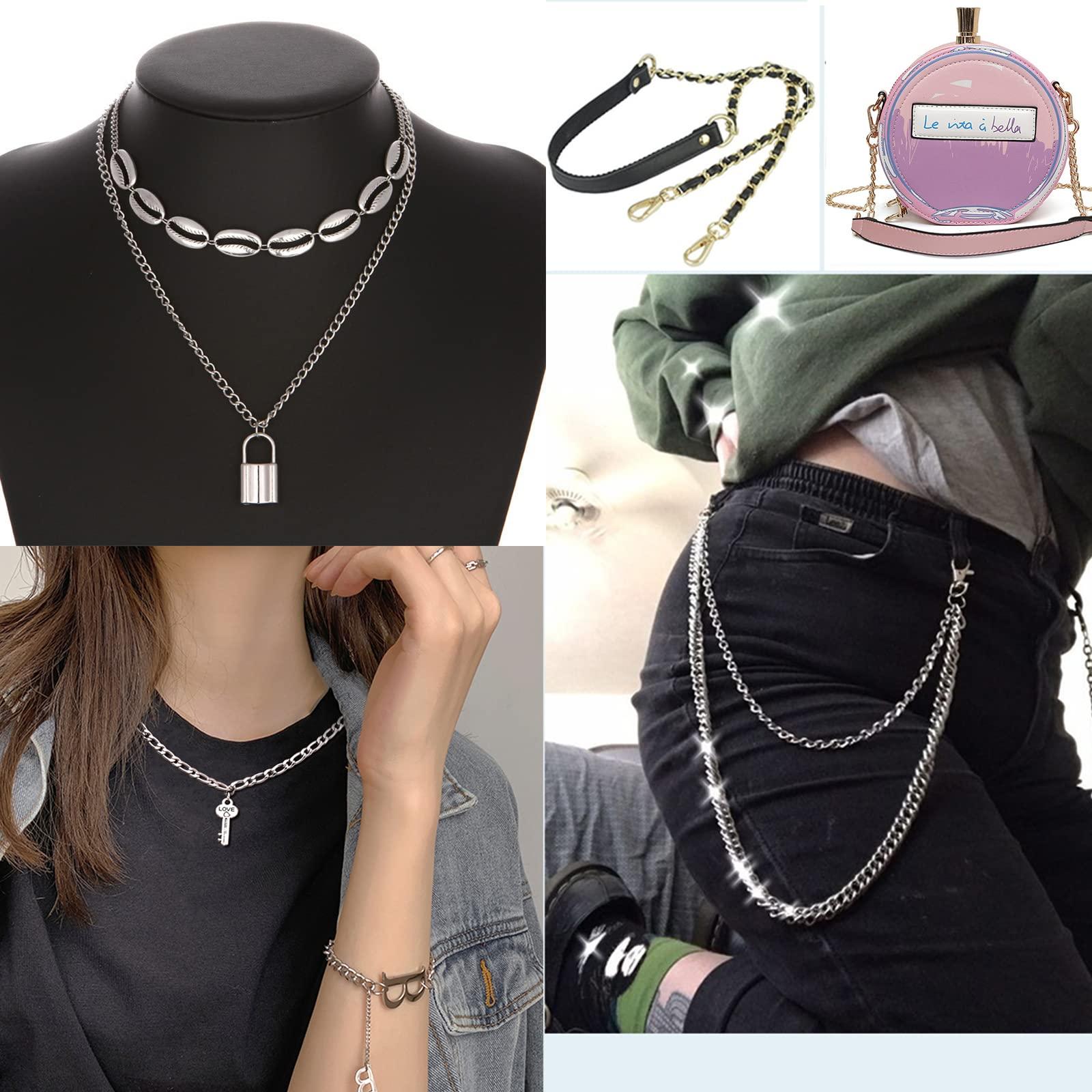 2 Rolls ARUMINUM ARMOR, 5M Limedy Trang sức Sản xuất Phụ kiện Chuỗi chân tay Hàng hóa Chuỗi thủ công 7 * 3 mm cho chuỗi túi trang sức tự chế